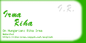 irma riha business card